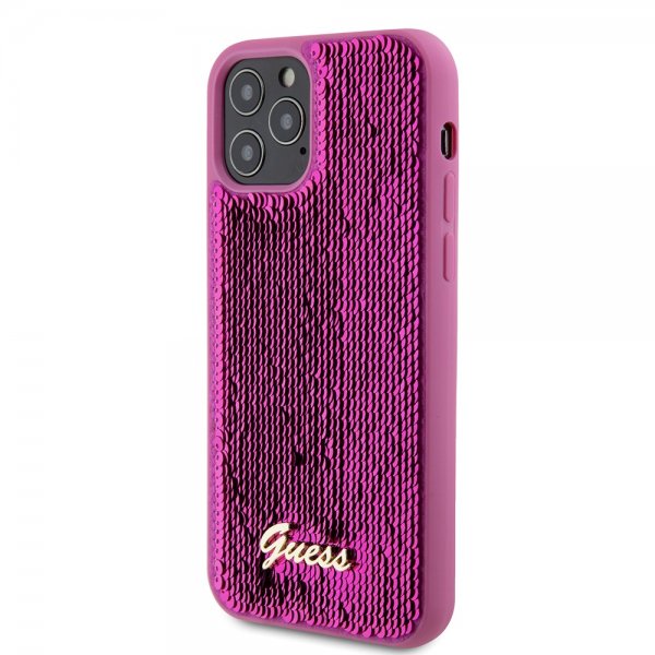 Guess iPhone 12/iPhone 12 Pro Deksel Sequin Fuschia