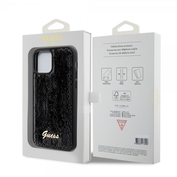 Guess iPhone 12/iPhone 12 Pro Deksel Sequin Svart