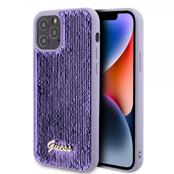 Guess iPhone 12/iPhone 12 Pro Deksel Sequin Lilla