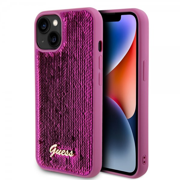 Guess iPhone 13 Deksel Sequin Fuschia