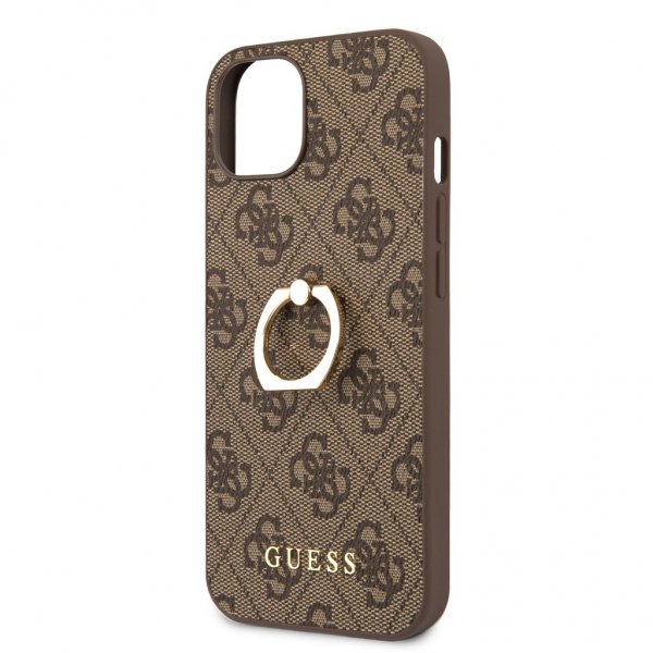 Guess iPhone 13 Mini Deksel Ring Stand Brun