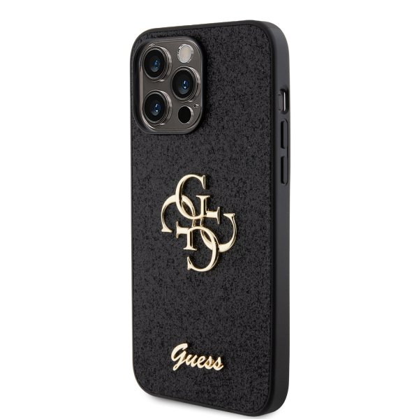 Guess iPhone 15 Pro Max Deksel Fixed Glitter Svart