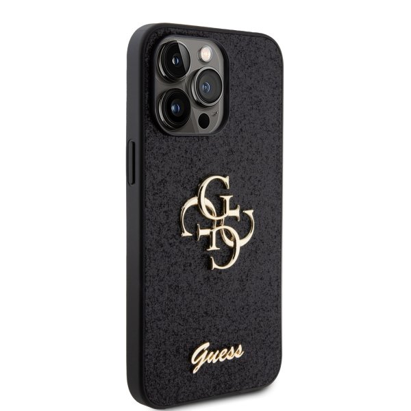 Guess iPhone 15 Pro Max Deksel Fixed Glitter Svart