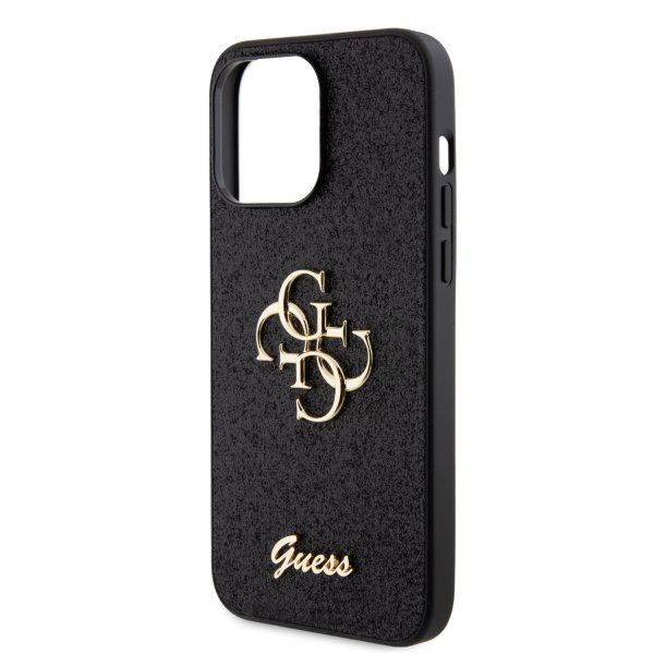 Guess iPhone 15 Pro Max Deksel Fixed Glitter Svart