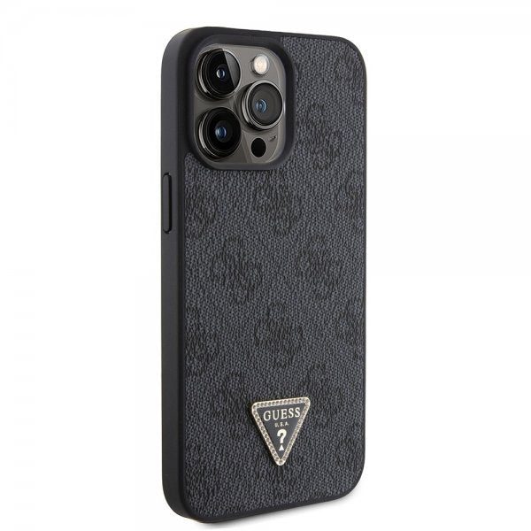 Guess iPhone 15 Pro Max Deksel Metal Logo Strass Crossbody Strap Svart