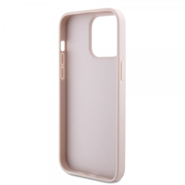 Guess iPhone 15 Pro Max Deksel Metal Logo Strass Crossbody Strap Rosa