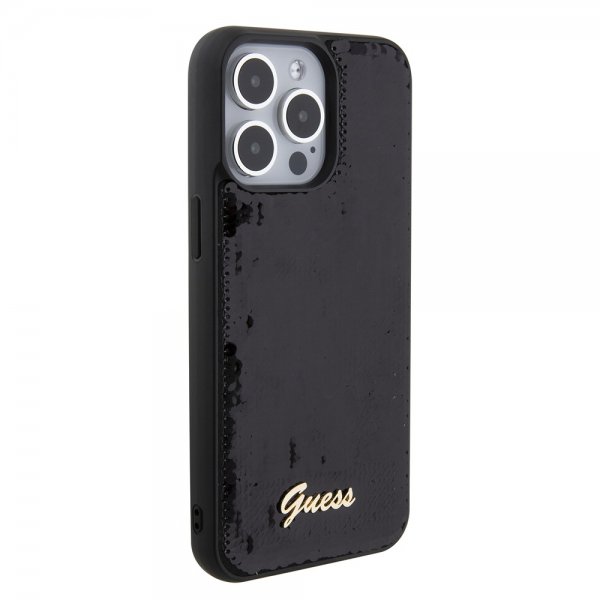Guess iPhone 15 Pro Max Deksel Sequin Svart