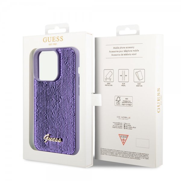 Guess iPhone 15 Pro Max Deksel Sequin Lilla