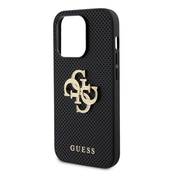 Guess iPhone 15 Pro Max Deksel Perforated Glitter Svart