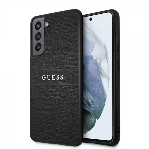 Guess Samsung Galaxy S21 FE Deksel Saffiano Metal Logo Svart