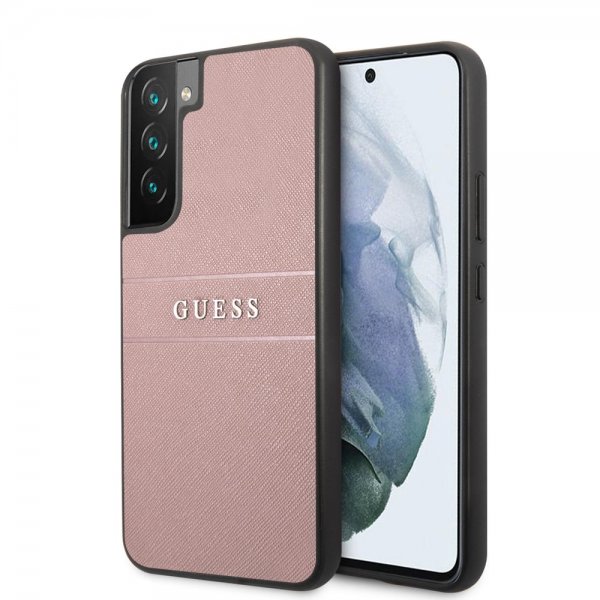 Guess Samsung Galaxy S22 Plus Deksel Saffiano Metal Logo Rosa