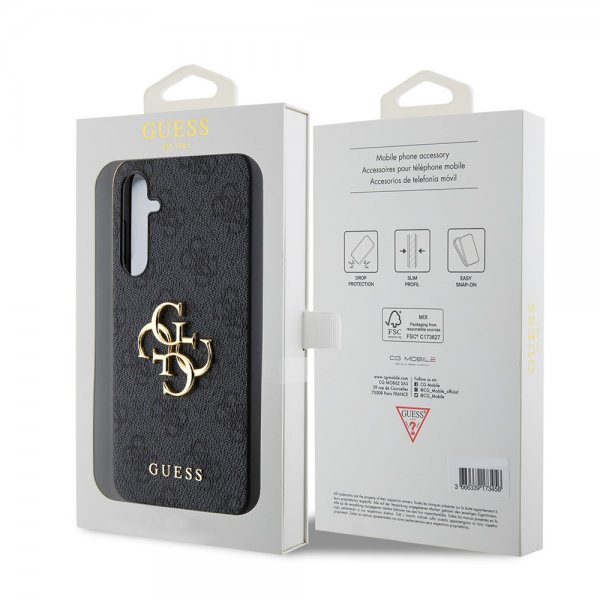 Guess Samsung Galaxy S23 FE Deksel 4G Metal Logo Grå