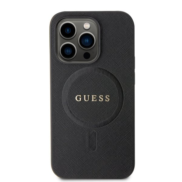Guess iPhone 15 Pro Max Deksel Saffiano MagSafe Svart
