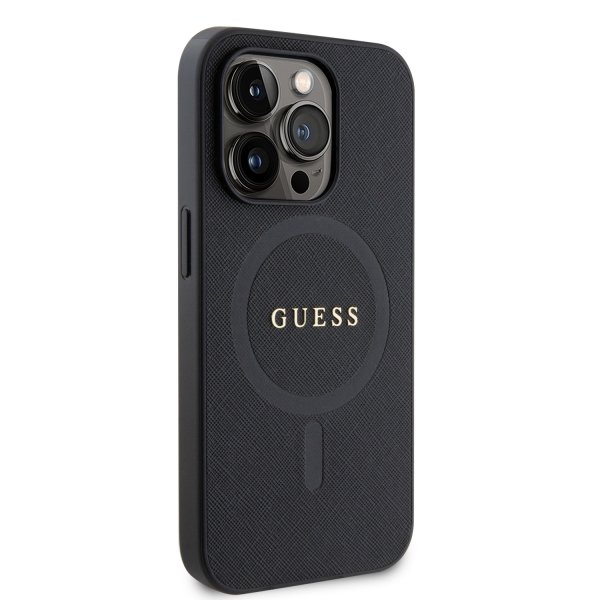 Guess iPhone 15 Pro Max Deksel Saffiano MagSafe Svart