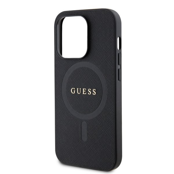 Guess iPhone 15 Pro Max Deksel Saffiano MagSafe Svart