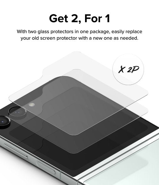Ringke Samsung Galaxy Z Flip 5 Skjermbeskytter Cover Display Protector Glass 2-pakning