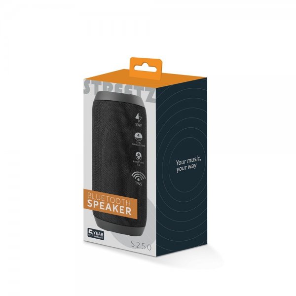 Streetz Høyttaler S250 Bluetooth Speaker 10W Svart