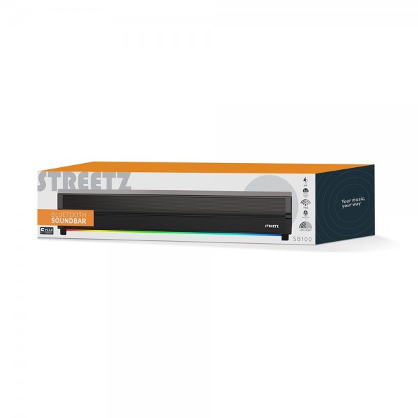 Streetz Høyttaler SB100 Bluetooth Soundbar Svart