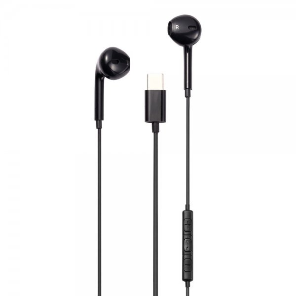 Streetz Hodetelefoner C200 Semi-In-Ear Headset USB-C Svart