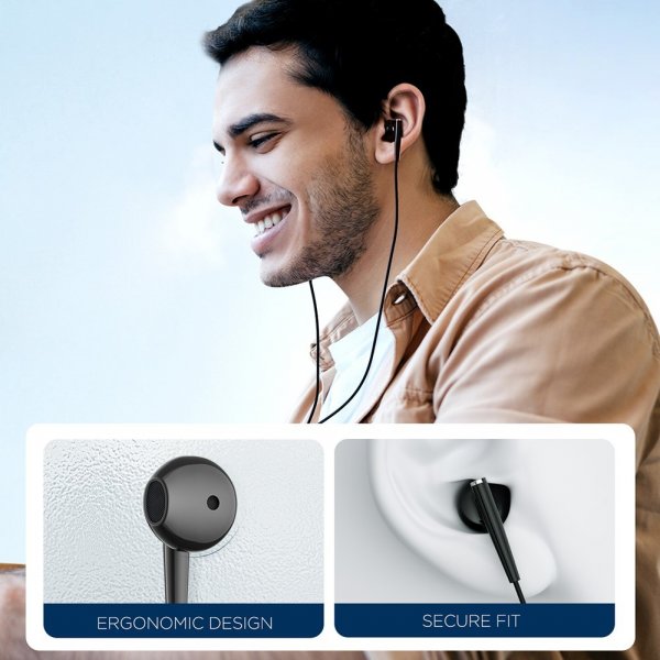 Joyroom Hodetelefoner JR-EW04 Wired Earphones 3.5mm Svart