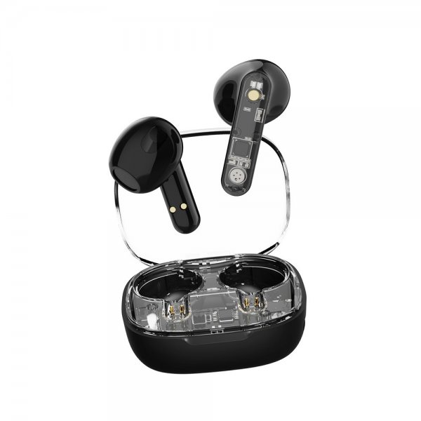 Streetz Hodetelefoner T150 Transparent True Wireless Earbuds Svart