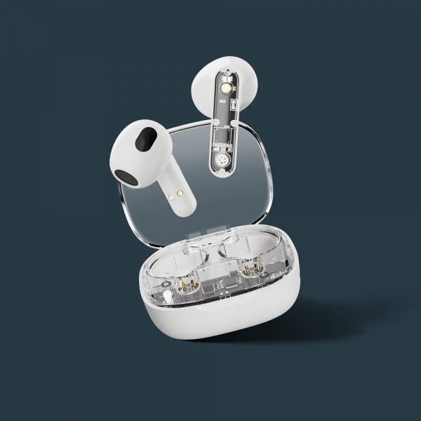 Streetz Hodetelefoner T150 Transparent True Wireless Earbuds Hvit
