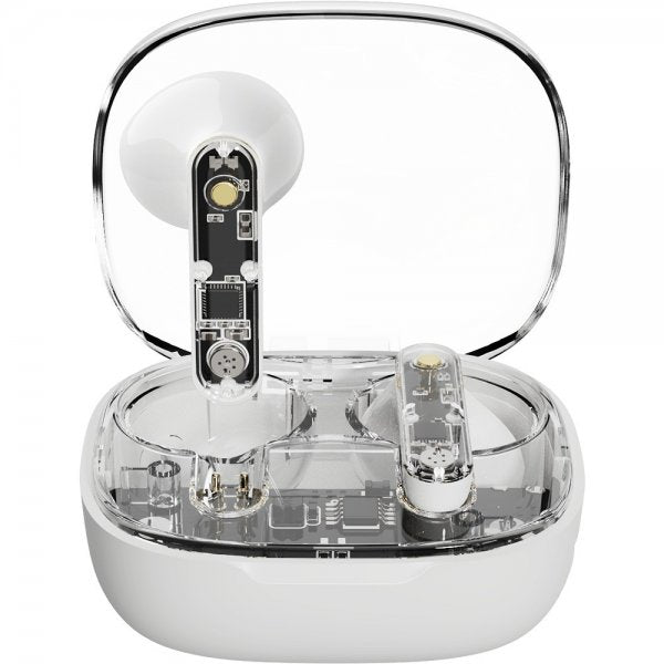Streetz Hodetelefoner T150 Transparent True Wireless Earbuds Hvit