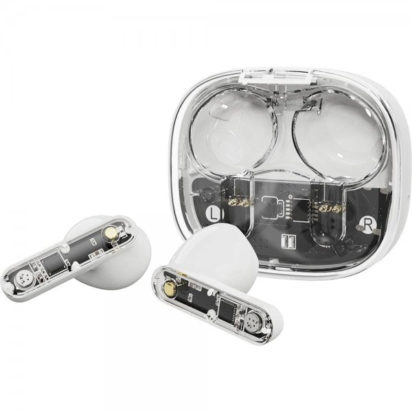 Streetz Hodetelefoner T150 Transparent True Wireless Earbuds Hvit