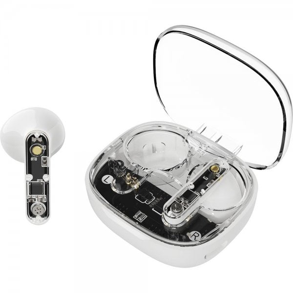 Streetz Hodetelefoner T150 Transparent True Wireless Earbuds Hvit