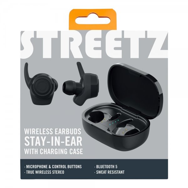 Streetz Hodetelefoner T220 Wireless Earbuds Stay-In-Ear Svart