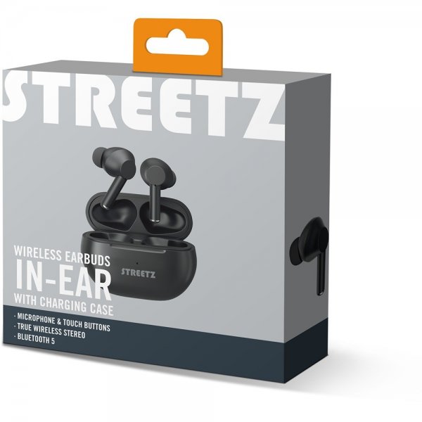 Streetz Hodetelefoner T230 Wireless Earbuds In-Ear Svart