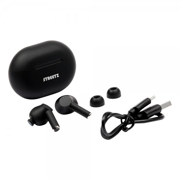 Streetz Hodetelefoner T230 Wireless Earbuds In-Ear Svart