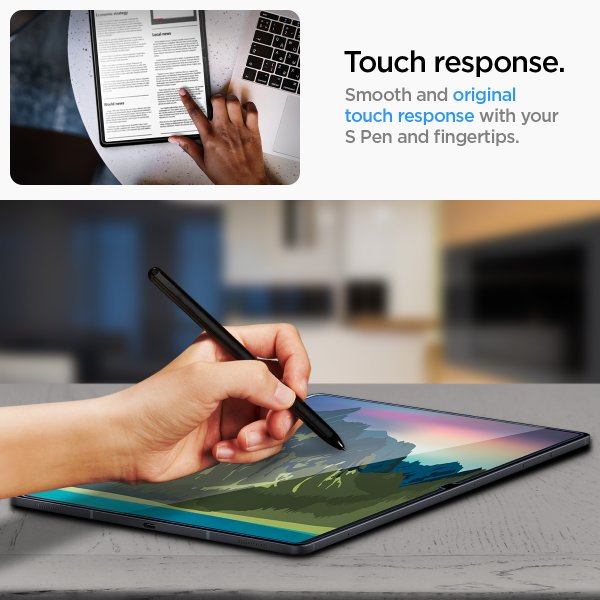Spigen Samsung Galaxy Tab S9 Ultra/Galaxy Tab S10 Ultra Skjermbeskytter GLAS.tR EZ Fit