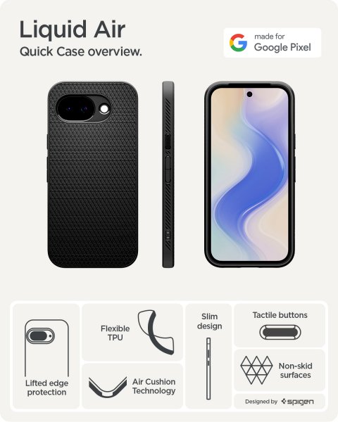 Spigen Google Pixel 10a Deksel Liquid Air Matte Black