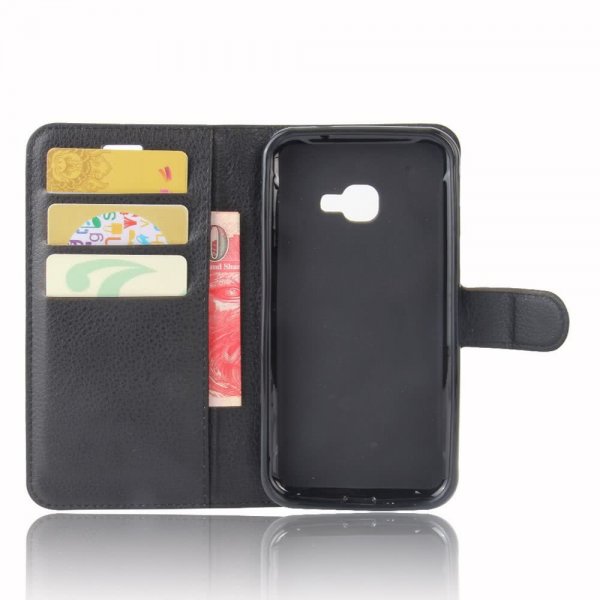 Samsung Galaxy Xcover 4/4S Etui Litchi Svart