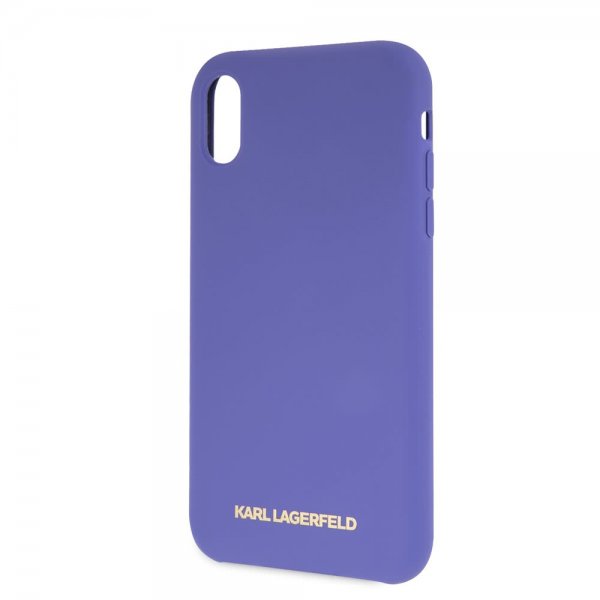 Karl Lagerfeld iPhone Xr Deksel Silikon LageRFeld GUll Logo Lilla