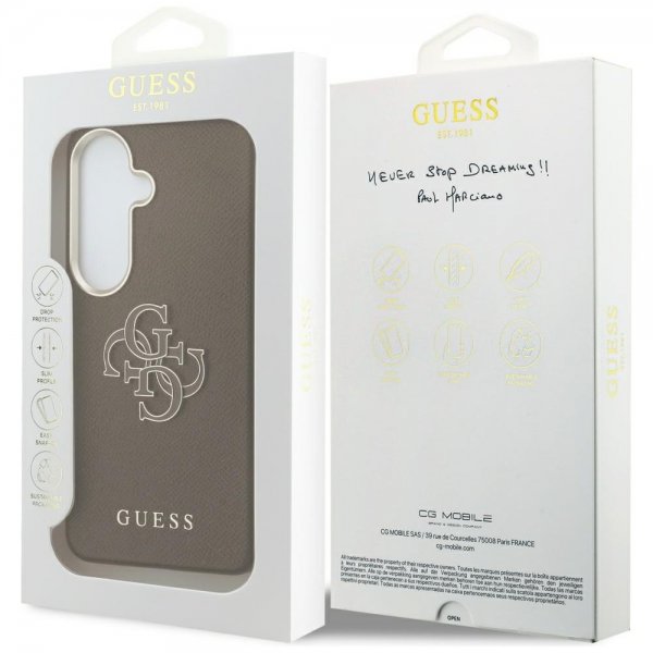 Guess Samsung Galaxy S26 Deksel 4G Logo Grained Brun
