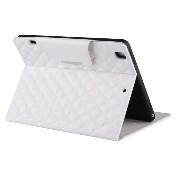 iPad 10.2 (gen 7/8/9) Etui Rombemønster Hvit