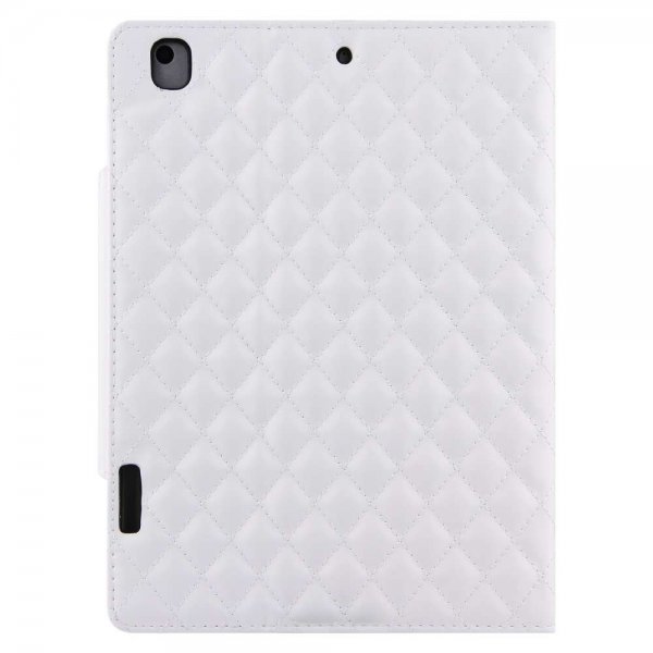 iPad 10.2 (gen 7/8/9) Etui Rombemønster Hvit