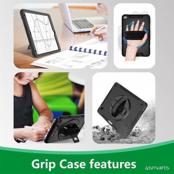 4smarts iPad 10.2 (gen 7/8/9) Deksel Rugged Case Grip Svart