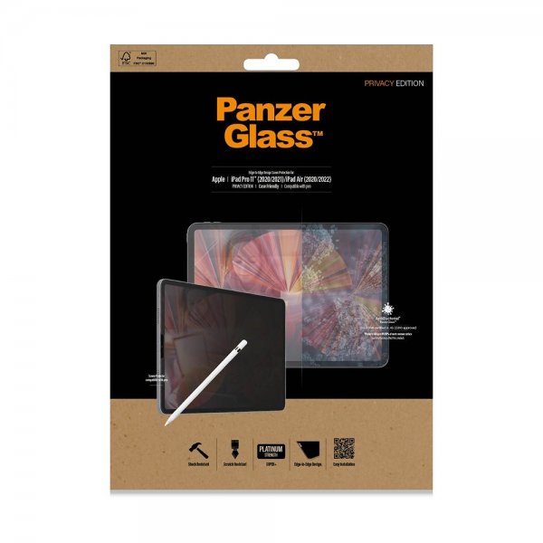 PanzerGlass iPad Air 10.9 (gen 4/5)/iPad Pro 11 (gen 1/2/3/4) Skjermbeskytter Edge-to-Edge Case Friendly Privacy