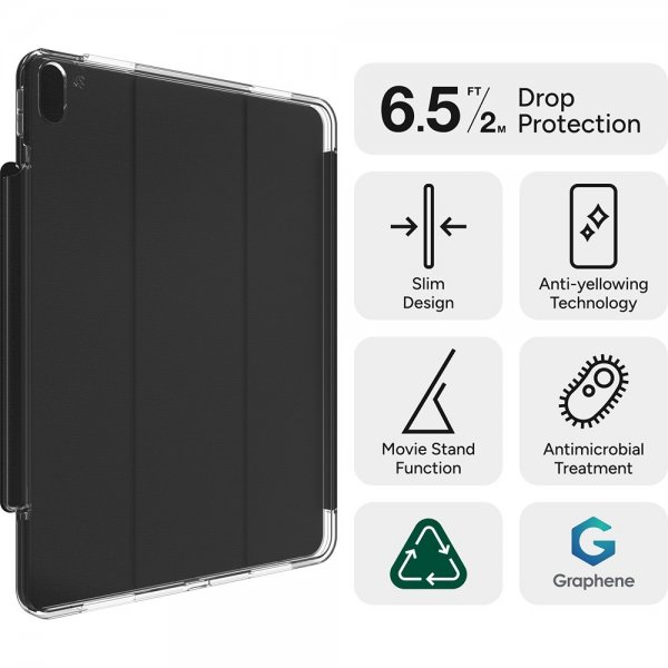 Zagg iPad Air 13 (M2/M3) Etui Crystal Palace Folio Svart Transparent