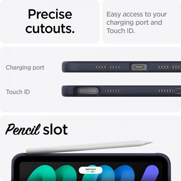Spigen iPad mini (gen 6)/iPad mini (A17 Pro) Deksel Nano Pop Blueberry Navy