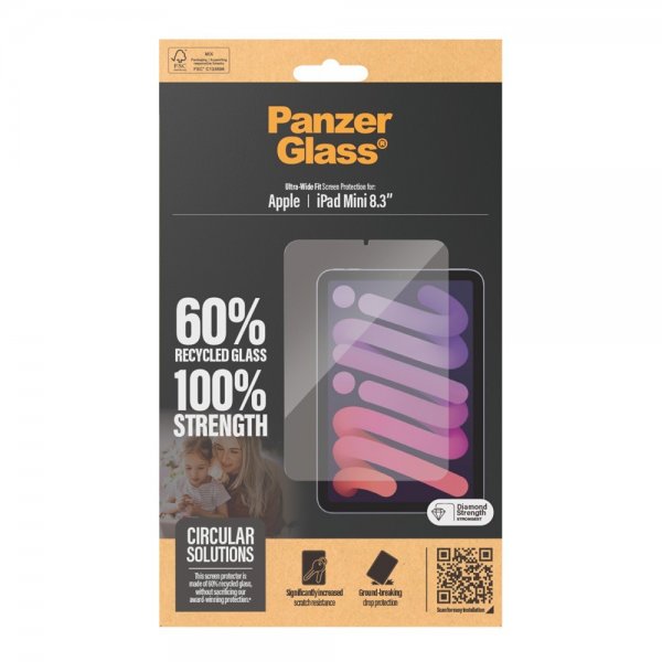 PanzerGlass iPad mini (gen 6)/iPad mini (A17 Pro) Skjermbeskytter Ultra-Wide Fit