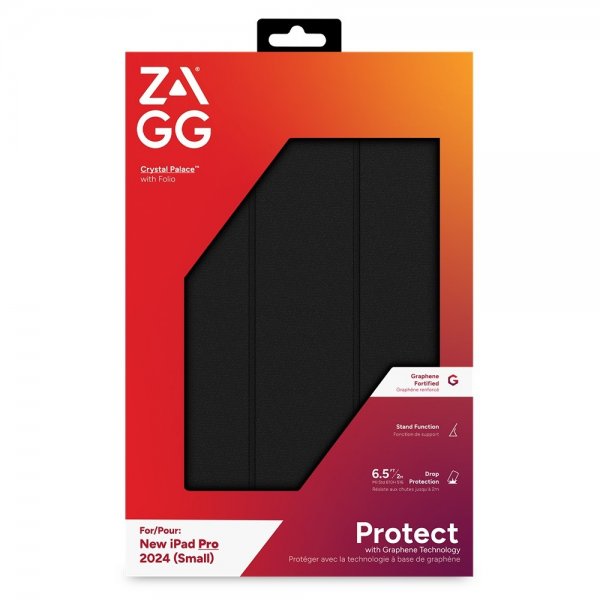 Zagg iPad Pro 11 (M4/M5) Etui Crystal Palace Folio Svart Transparent