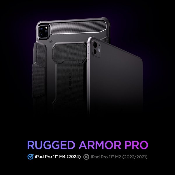 Spigen iPad Pro 11 (M4/M5) Etui Rugged Armor Pro Svart