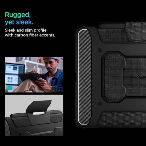 Spigen iPad Pro 11 (M4/M5) Etui Rugged Armor Pro Svart