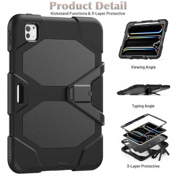 iPad Pro 11 (M4/M5) Deksel Heavy Duty Armor Svart