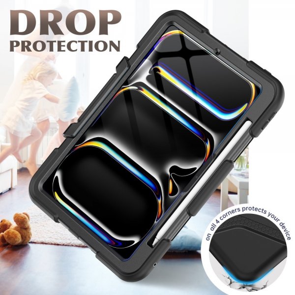 iPad Pro 11 (M4/M5) Deksel Heavy Duty Armor Svart