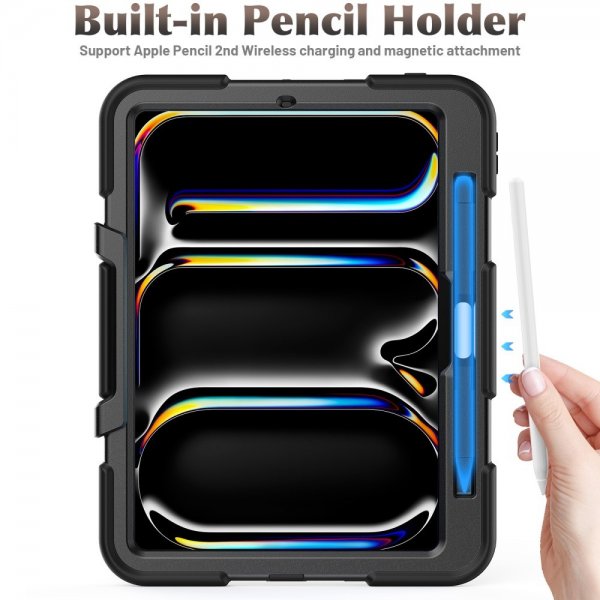 iPad Pro 11 (M4/M5) Deksel Heavy Duty Armor Svart